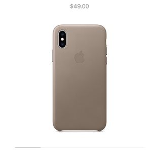 NEW Apple iPhone X Leather phone case Taupe